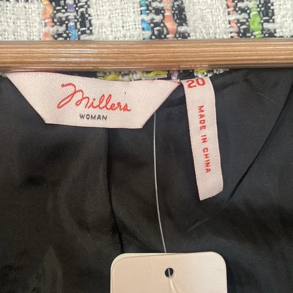 Millers - Long Sleeve Zip boucle jacket multi coloured check - Size 20 - Picture 6 of 8